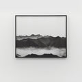Minimalist Black and White Mountain Landscape Wall Art Prints - Set of 3 Unframed Misty Mountains and Clouds Nature Posters (11x14 in)
